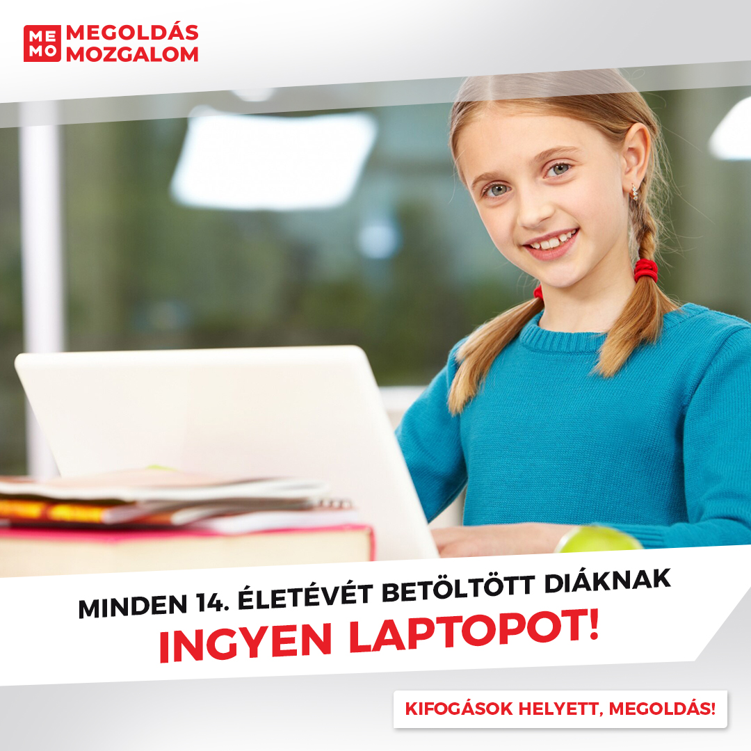 Minden 14. életévét betöltött diáknak ingyen laptopot!