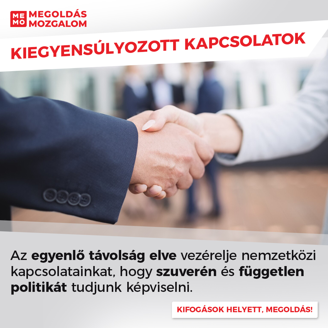 Kiegyensúlyozott Kapcsolatok: Az egyenlő távolság elve vezérelje nemzetközi kapcsolatainkat, hogy szuverén és független politikát tudjunk képviselni.