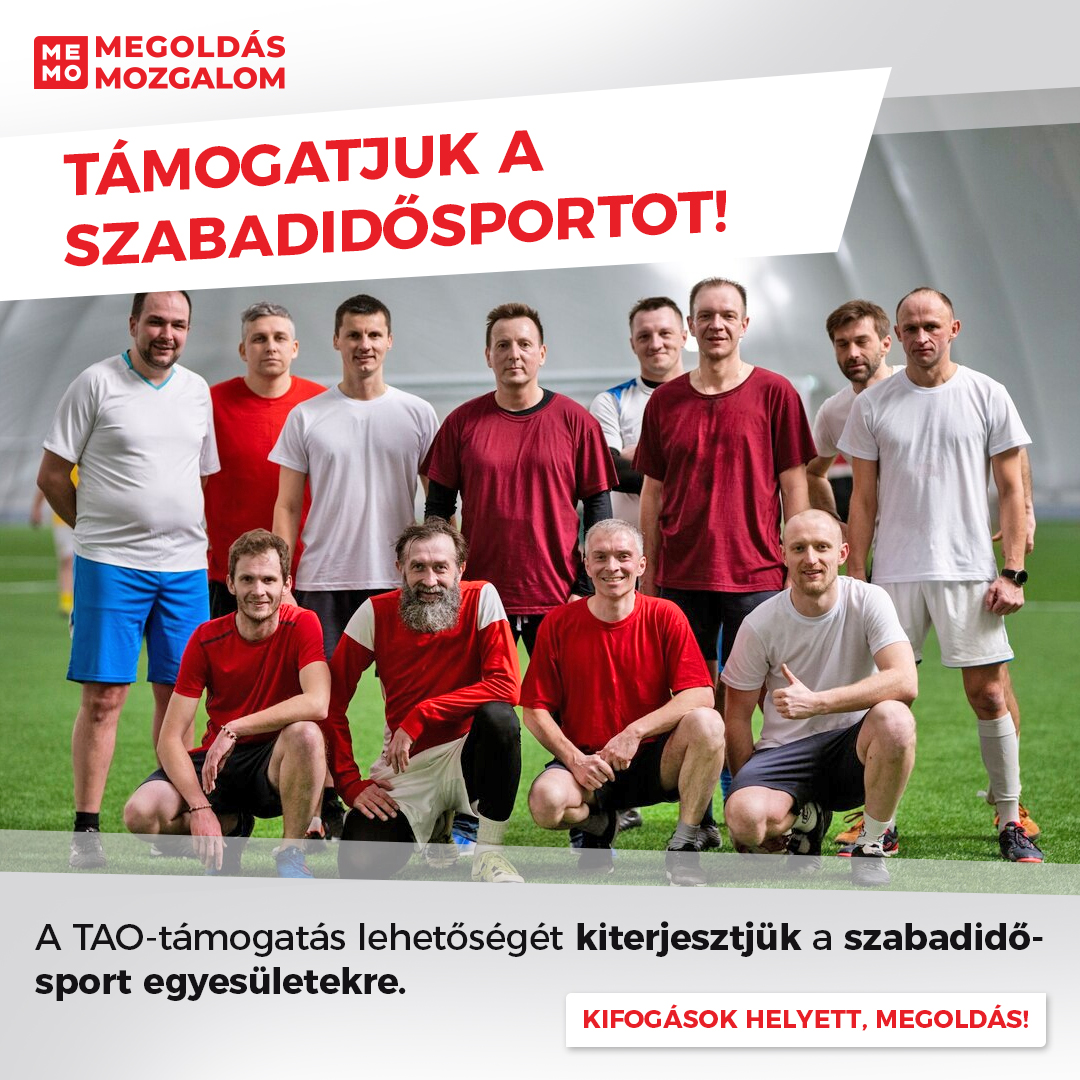 Támogatjuk a szabadidősportot! A TAO-támogatás lehetőségét kiterjesztjük a szabadidősport egyesületekre.