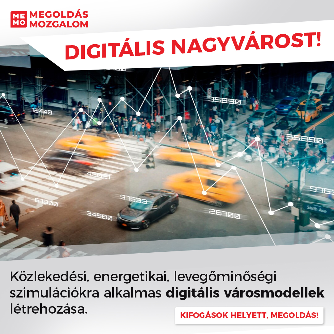 DIGITÁLIS NAGYVÁROST! Közlekedési, energetikai, levegőminőségi szimulációkra alkalmas digitális városmodellek létrehozása.